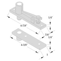ABH 0321-US32D Center Hung Top Pivot Satin Stainless Steel dimensions