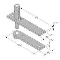 ABH 0345 Center Hung Extra Heavy Duty Top Pivot dimensions