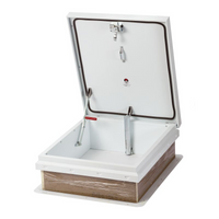 JL Industries RHDG Diamond Series Roof Hatch with R-6 Insulation, For Application On Ladder, Galvannealed Steel, White Textured Powder Coat