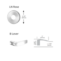 Sargent 8204-LNL-26D Storeroom or Closet Function Mortise Lock, LA Keyway, LN Rose, L Lever, Satin Chrome