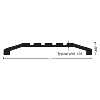 NGP 211 Saddle Threshold 3" Width, 3/8" Height, With Fasteners, Fluted Top Mill Finish Aluminum