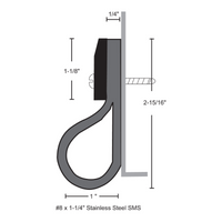 NGP 81369NDKB Overhead Door Bottom, Neoprene Seal, Dark Bronze