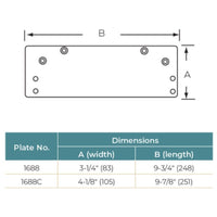 Norton 1688C-689 Door Closer Mounting Plates Drop Plate, 1600 Series, Aluminum