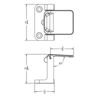 Pemko PDLAA Privacy Door Latch Dimensions