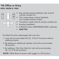 Sargent RX-LC-8205-12V-LNB Office or Entry 12V Electrified Mortise Lock, LN Rose, B Lever, RX Switch, Less Cylinder