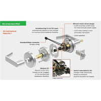 ND98BD-RHO-626 Cylindrical Lock, Classroom Function, SFIC Prep, Satin Chrome