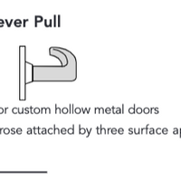 Sargent 65U93-KL Cylindrical Lever Lock Single Lever Dummy Pull, K Rose 3-3/8" Diameter, L Lever