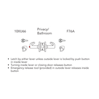 Sargent V33-10XU66-VSLL Privacy/Bathroom Function Cylindrical Lock, Visual Indicator Trim Both Side, Green/Red, Non-Keyed