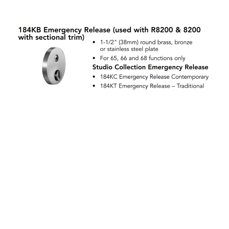 Sargent 8265-LNB Privacy Bedroom or Bath Mortise Lock, B - Lever, LN - Rose, Field Reversible, Grade 1