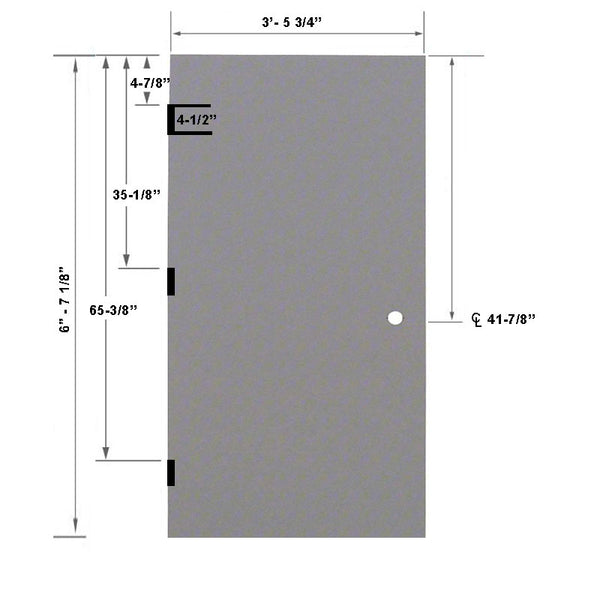 3-6 x 6-8 18 Gauge Steel Stiffened Rib Rockwool Core - 161 Prep Cylindrical Lock