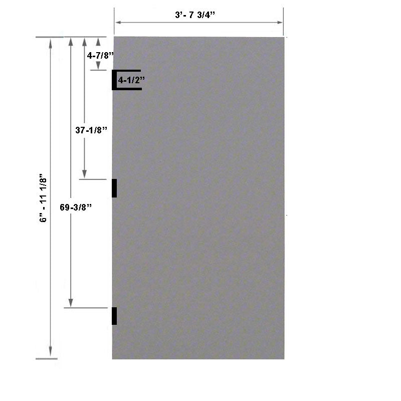 3-8 x 7-0 18 Gauge Steel Stiffened Rib - Rockwool Core - FBA/RP Re-enforced Panic Bar