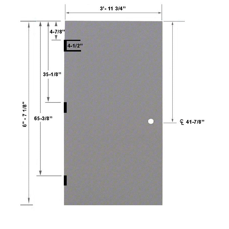 4-0 x 6-8 18 Gauge Steel Stiffened Rib Rockwool Core - 161 Prep Cylindrical Lock