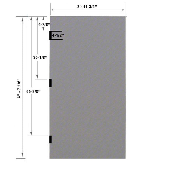 3-0 x 6-8 18 Gauge Steel Stiffened Rib Rockwool Core - FBA/RP Re-enforced Panic Bar