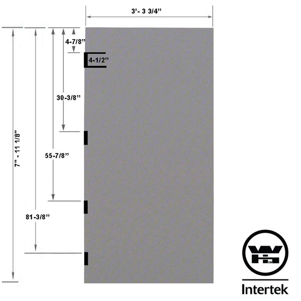 Fire Rated 3-4 x 8-0 18 Gauge Honeycomb Core - FBA/RP Re-enforced Panic Bar