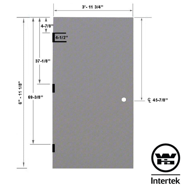 Fire Rated 4-0 x 7-0 18 Gauge Polystryrene Core - 161 Prep Cylindrical Lock