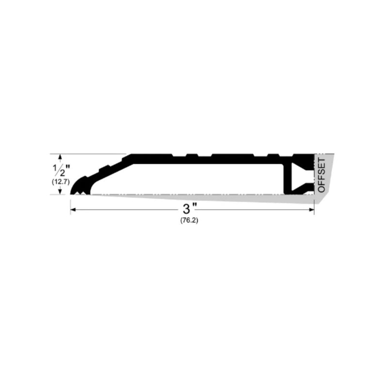 Pemko 253B Half Saddle Threshold - 3" Width, 1/2" Height, Mill Finish Extruded Bronze