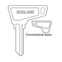 Schlage 35-144-H Key Blank, Access Bow, Embossed Both Sides, H Keyway