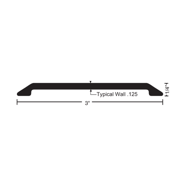 NGP 411 Saddle Threshold 1/4" High x 3" Wide, With Fasteners, Mill Finish Aluminum