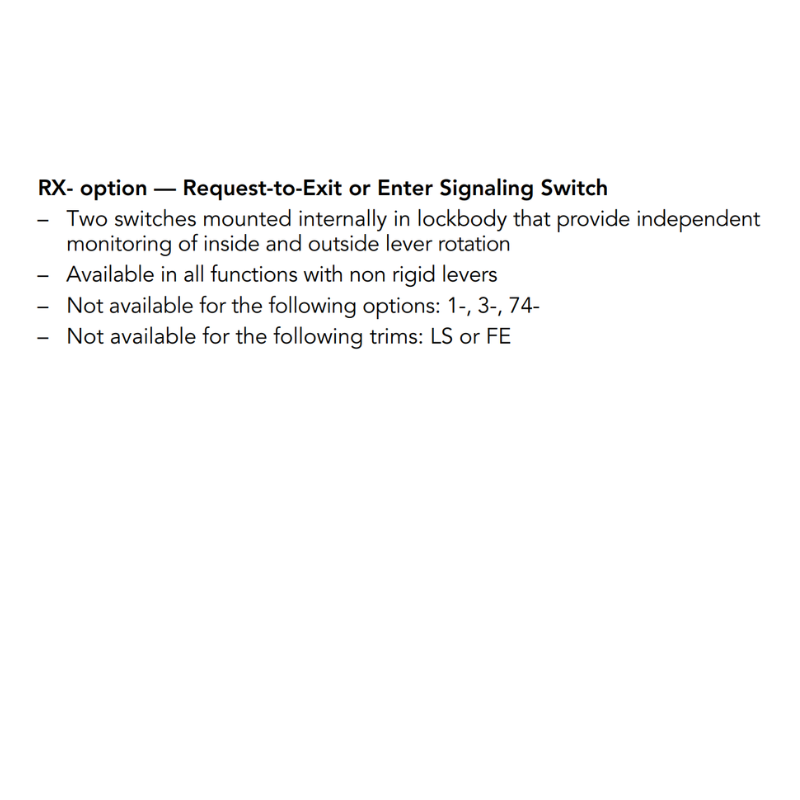 Sargent RX-LC-8204-12V-LNMI Storeroom 12V Electrified Mortise Lock, LN Rose, MI Lever, RX Switch, Less Cylinder