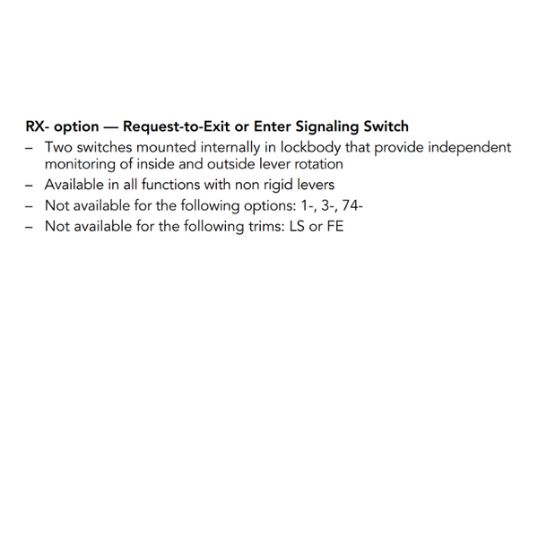 Sargent RX-LC-8204-12V-LNMI Storeroom 12V Electrified Mortise Lock, LN Rose, MI Lever, RX Switch, Less Cylinder