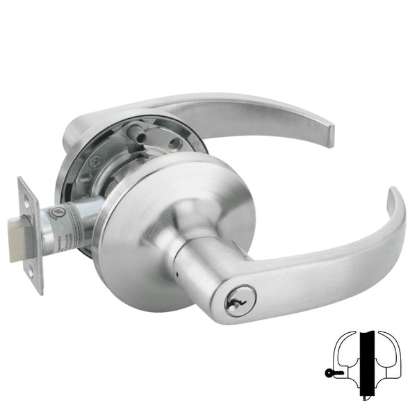 Accentra (Yale) PB5491LN-12V-626, Electrified Cylindrical Lever Lock, Fail Secure, Satin Chrome