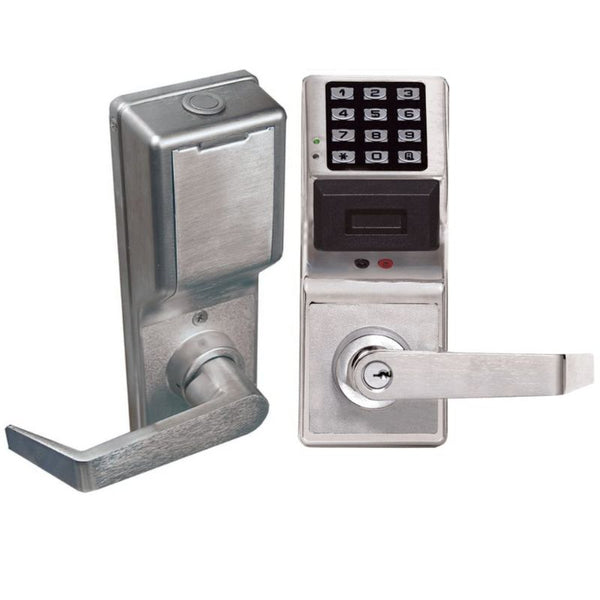 Alarm Lock PDL6200 US26D-SC-KD Trilogy Networx Cylindrical Pushbutton Lock, Schlage "C", Satin Chrome