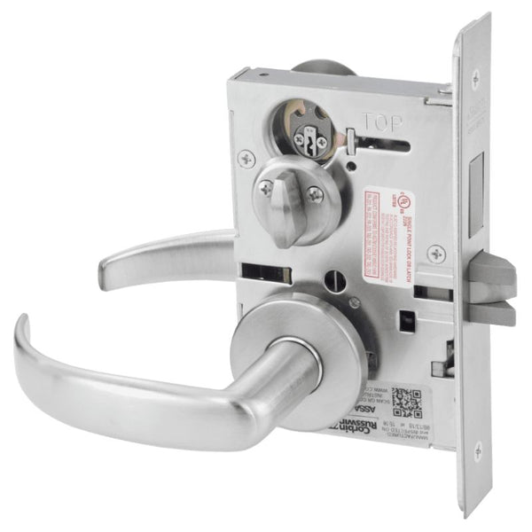 Corbin Russwin ML2030-PSA-626 Privacy Bedroom or Bathroom Mortise Lock, Princeton Lever, A Rose, Satin Chrome