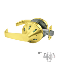 Corbin Russwin CLX3330-NVSL-V30 Privacy  x Cointurn Cylindrical Lock With Status Indicator, Indicator Outside Only, Green/Red Icons, Non-Keyed