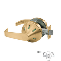 Corbin Russwin CLX3330-NVSL-V30 Privacy  x Cointurn Cylindrical Lock With Status Indicator, Indicator Outside Only, Green/Red Icons, Non-Keyed