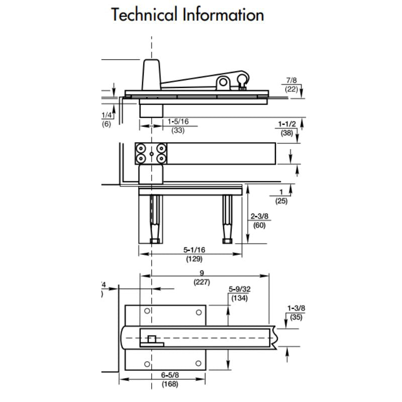 Rixson H117-3/4 Center Hung Pivot for 2" Thick Doors or Greater, Includes H340 Top Pivot