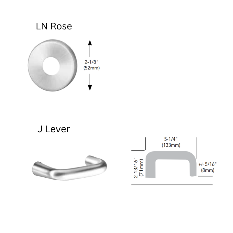 Sargent KP-8276-LNJ Keypad Mortise Lock, Entry Key Override with Deadbolt, Cylinder Override, Less Cylinder, LN-Rose, J-Lever, Field Reversible
