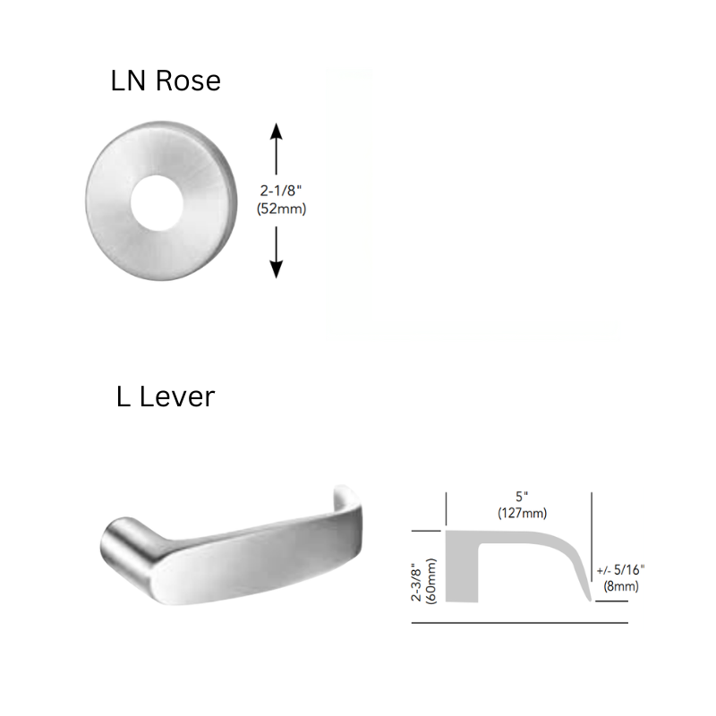 Sargent 70-8204-LNL-26D Storeroom or Closet Function Mortise Lock, SFIC Less Core, LN Rose, L Lever, Satin Chrome