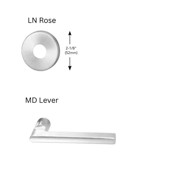 Sargent 60-8204-LNMD-US26D Storeroom or Closet Mortise Lock, LN Rose, MD Lever, LFIC Cylinder Housing, Less Core, Satin Chrome