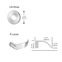 Sargent KP-8276-LNP Keypad Mortise Lock, Entry Key Override with Deadbolt, Cylinder Override, Less Cylinder, LN-Rose, P-Lever, Field Reversible