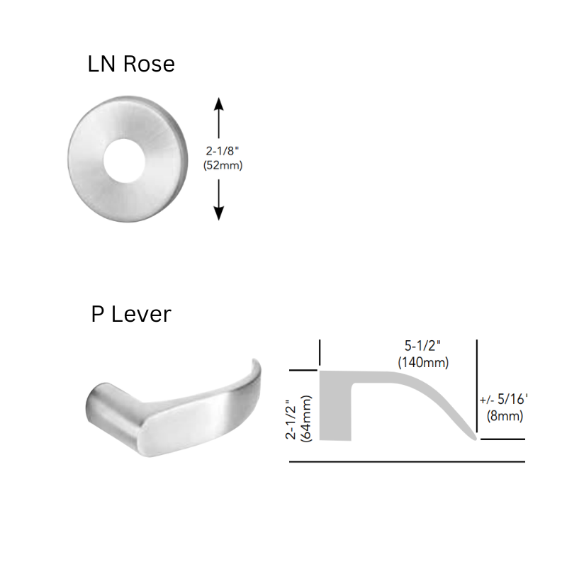 Sargent KP-8278-LNP Keypad Mortise Lock, Entry Key Override, No Deadbolt, Less Cylinder, LN-Rose, P-Lever, Field Reversible