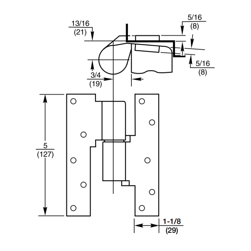Rixson M19 Intermediate  3/4" Offset Pivot, Full Mortise, Handed