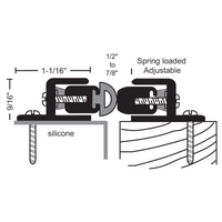 NGP 140SASET Spring Adjustable Astragal Set Of [2], Black Silicone, Anodized Aluminum