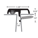 NGP 158SA Overlappring Astragal [1], Black Silicone seal, Anodized Aluminum Finish