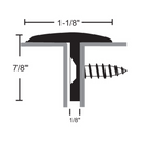 NGP 176DKB-NGP Over Lapping Astragal [1], 1 1/8" wide, 7/8" Height, Dark Bronze Finish