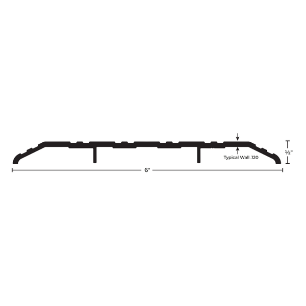 NGP 426EDKB Saddle Threshold 6" Width, 1/2" Height, With Fasteners, Dark Bronze Aluminum