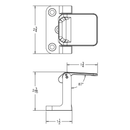 Pemko PDLAA Privacy Door Latch Dimensions