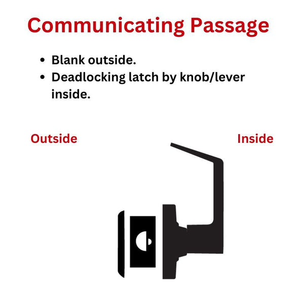 Marks USA 195SSNB/32D Anti-Ligature Lever Communicating Passage Lockset, 2-3/4" Backset, ASA Strike, US32D Satin Stainless Steel