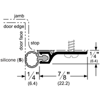 Pemko 303AS Standard Perimeter Gasketing Silicone Mill Aluminum dimensions