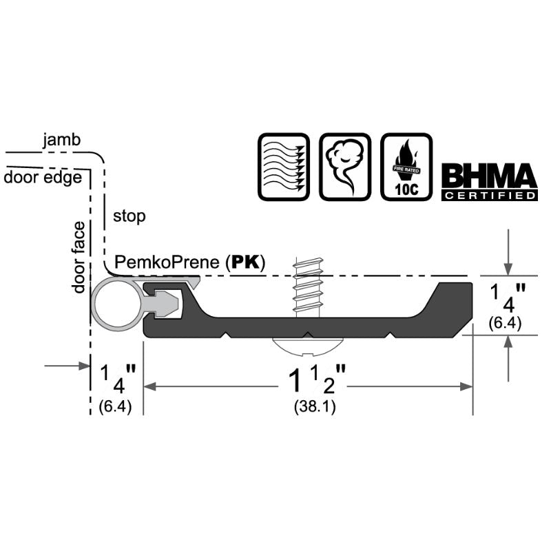 Pemko 290APKL Heavy Duty Perimeter Gasketing Set, Header [1] & Legs [2], With Fasteners, Mill Finish Aluminum