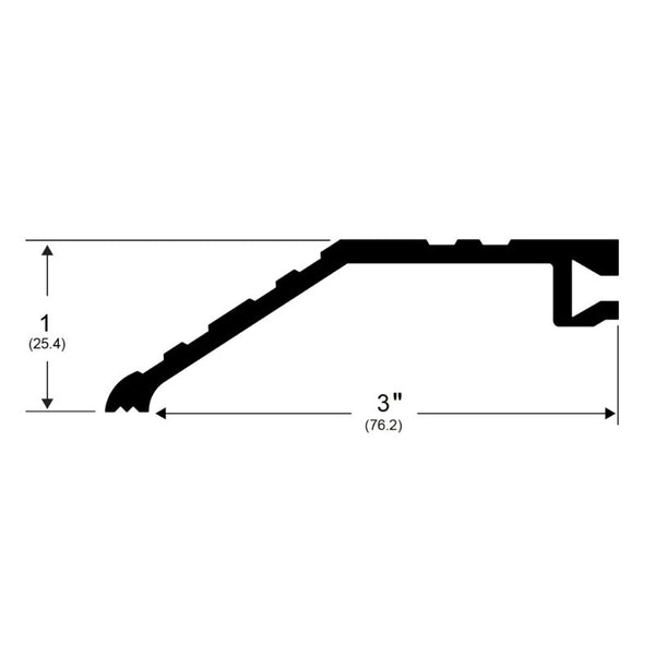 Pemko 566D Offset Half Saddle Threshold, 3 In Width, 1 In Height Offset, Dark Bronze Anodized Aluminum