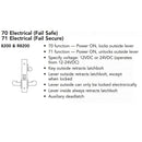 Sargent RX-8271-24V-LNB-26D Electric Mortise Lock, Fail Secure, 24V, LA Keyway, LN Rose, B Lever, Field Reversible, Satin Chrome