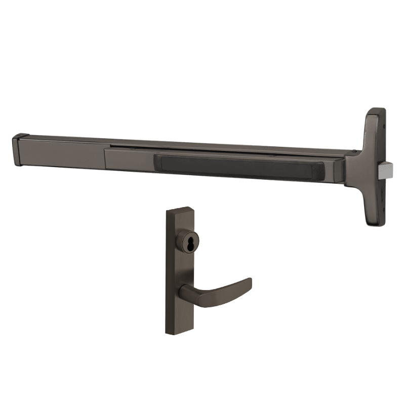 Sargent 12-8513-G-ETB Fire Rated Narrow Stile Rim Exit Device, Classroom Function Lever, 43"-48" Dr Width