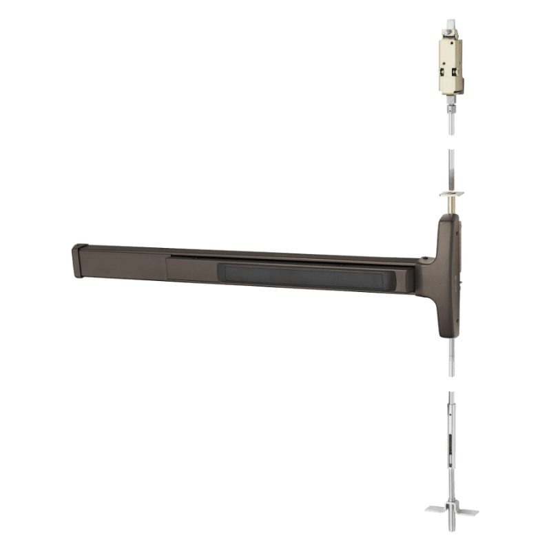 Sargent AD8410G-96 Concealed Vertical Rod Exit Device, 43-48" Width, Exit Only Narrow Stile Pad, 96" Ht