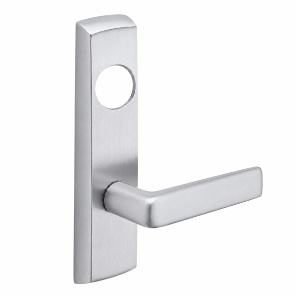 SARGENT LC-P713-8-NEE-US26D narrow stile exit device lever trim, satin chrome, rectangular escutcheon less cylinder