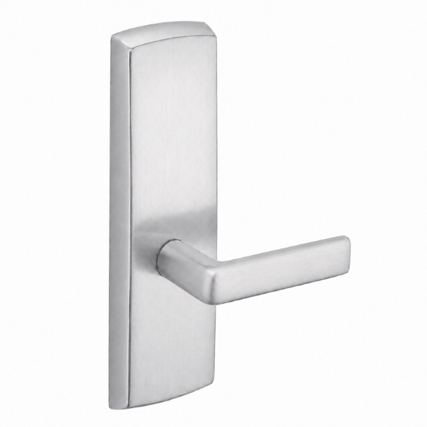 SARGENT P715-8-WEE wide stile exit device lever trim, E lever, satin chrome US26D, non-keyed escutcheon
